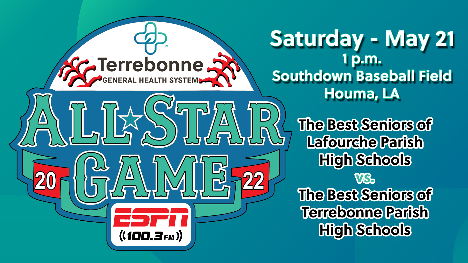 Terrebonne General 14th Annual High School AllStar Baseball Game is