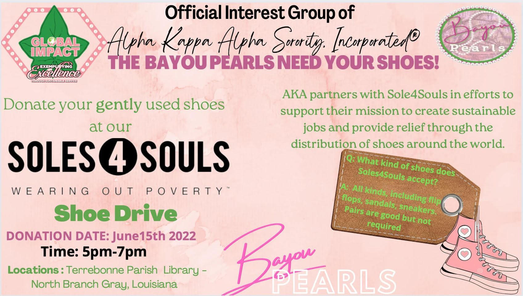 Bayou Pearls partners with Soles 4 Souls for community shoe drive