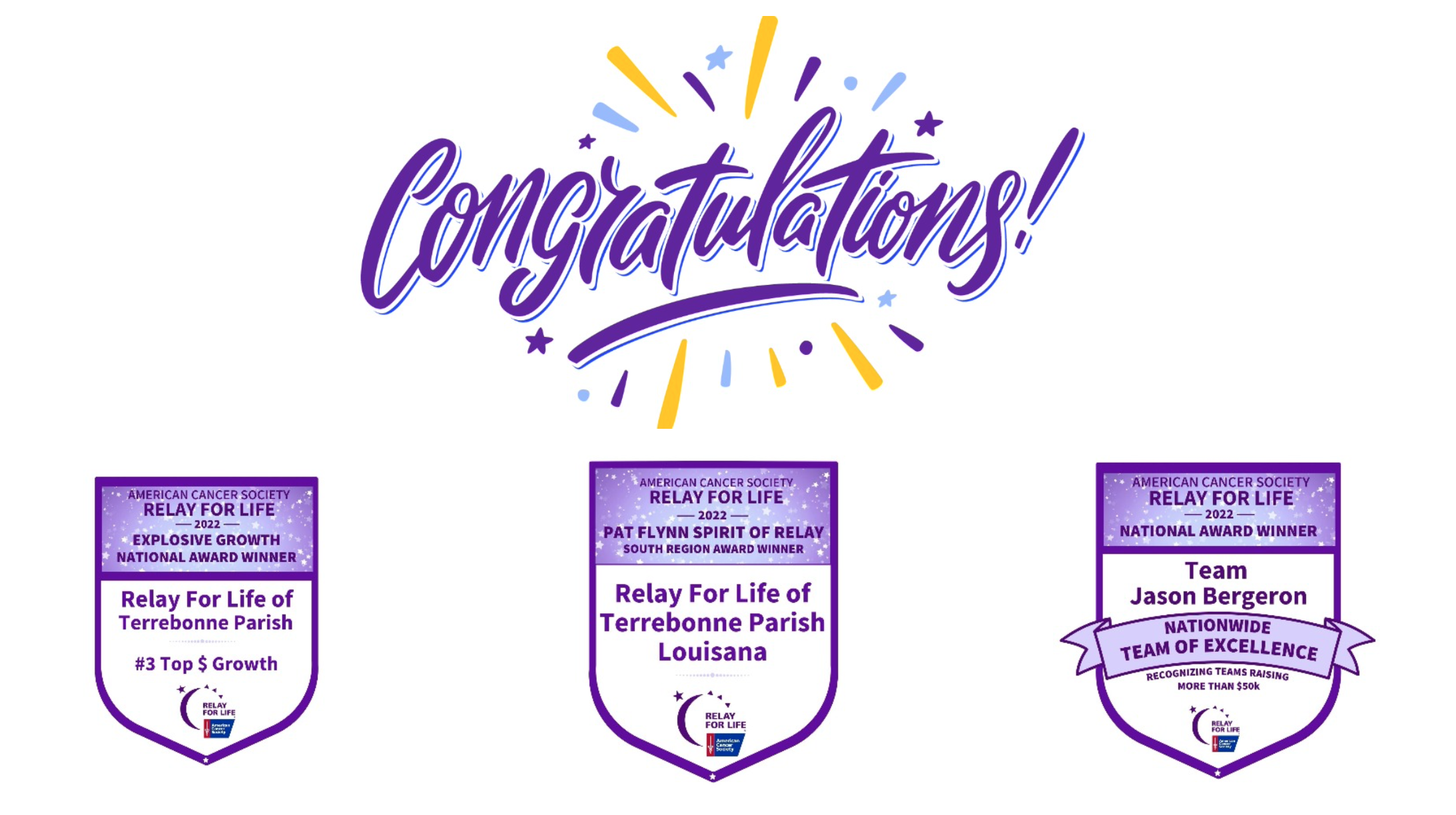 Relay for Life of Terrebonne Parish earns three national awards! The